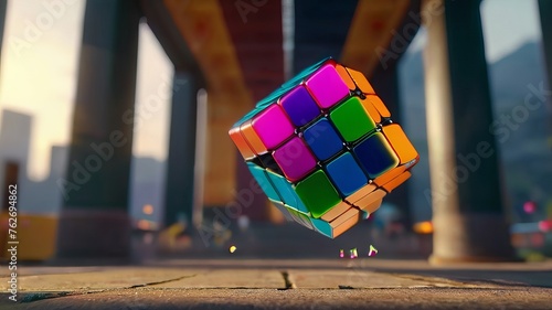 Obraz na płótnie Rainbow 3D Cubic Delight 