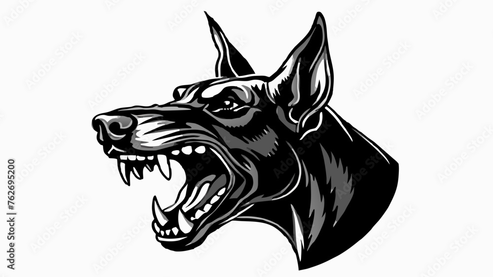 Wolf head silhouette vector art