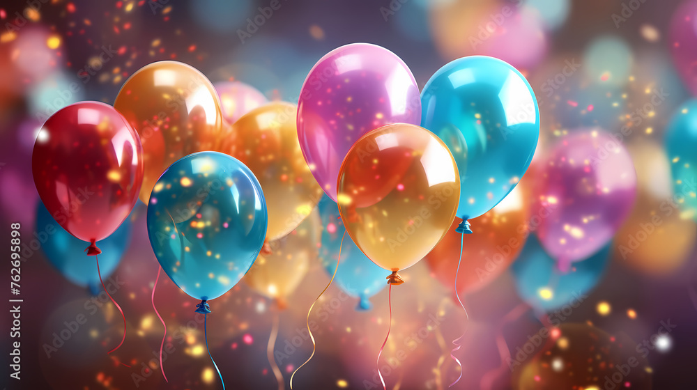 Creative fun concept with colorful balloons Creative fun concept with colorful balloons