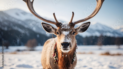 deer in snow photo