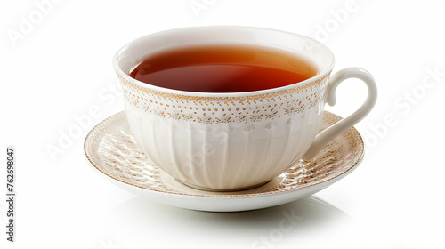 porcelain cup of tea isolated on the white background