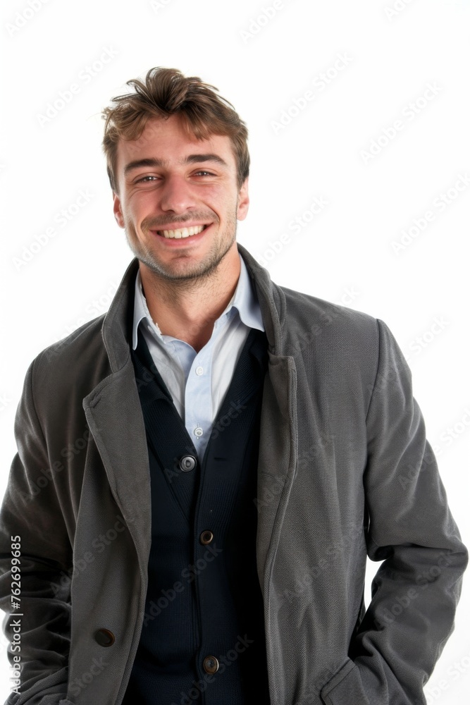 smiling portrait of a fashionable man smiling portrait of a fashionable man