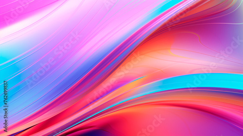 A close-up view of a cell phone in front of a vibrant and colorful background. The phones screen is illuminated, displaying a digital interface. Presentation. Banner. Copy space
