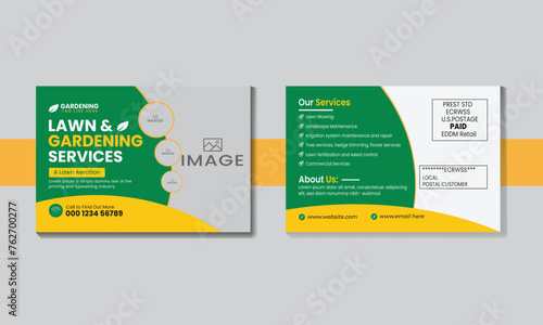 lawn care Service postcard template,gardening lawn care postcard,Eddm Postcard Design, landscaping,grass, gardener