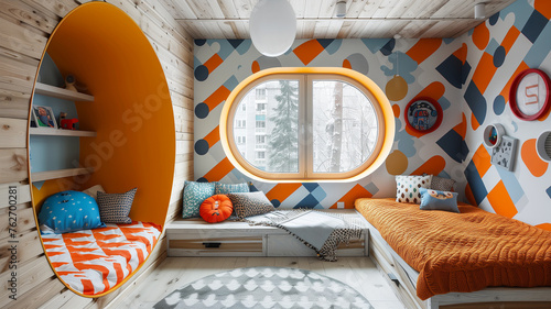 Bold patterns, vibrant colors, a fashionable space for fun and dreams