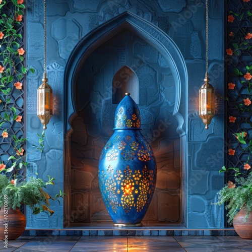 Photo of an Arab room with Islamic decor