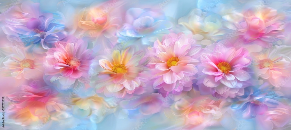 Serene abstract compositions reflecting the tranquility and beauty of spring with soft pastel colors Serene abstract compositions reflecting the tranquility and beauty of spring with soft pastel colors