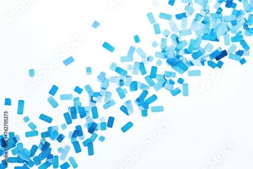 Assorted blue geometric shapes on a white background with a modern abstract design. Abstract Blue Geometric Shapes on White