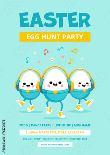 Photography Easter party poster template