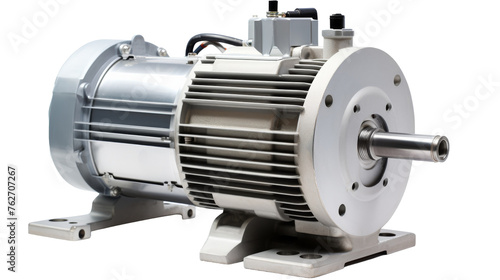 An electric motor sits elegantly on a white background