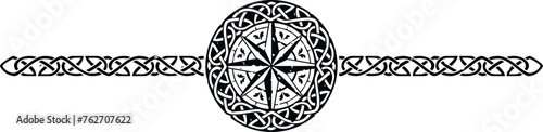 Ornate Celtic Pattern Circle Header with Compass Rose