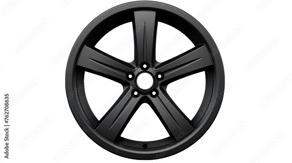 A sleek black wheel spins gracefully on a stark white background