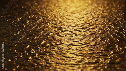 A close-up of a textured golden surface resembling rippled water, symbolizing wealth or high status