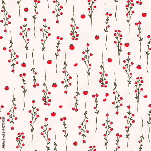 Red flower pattern design