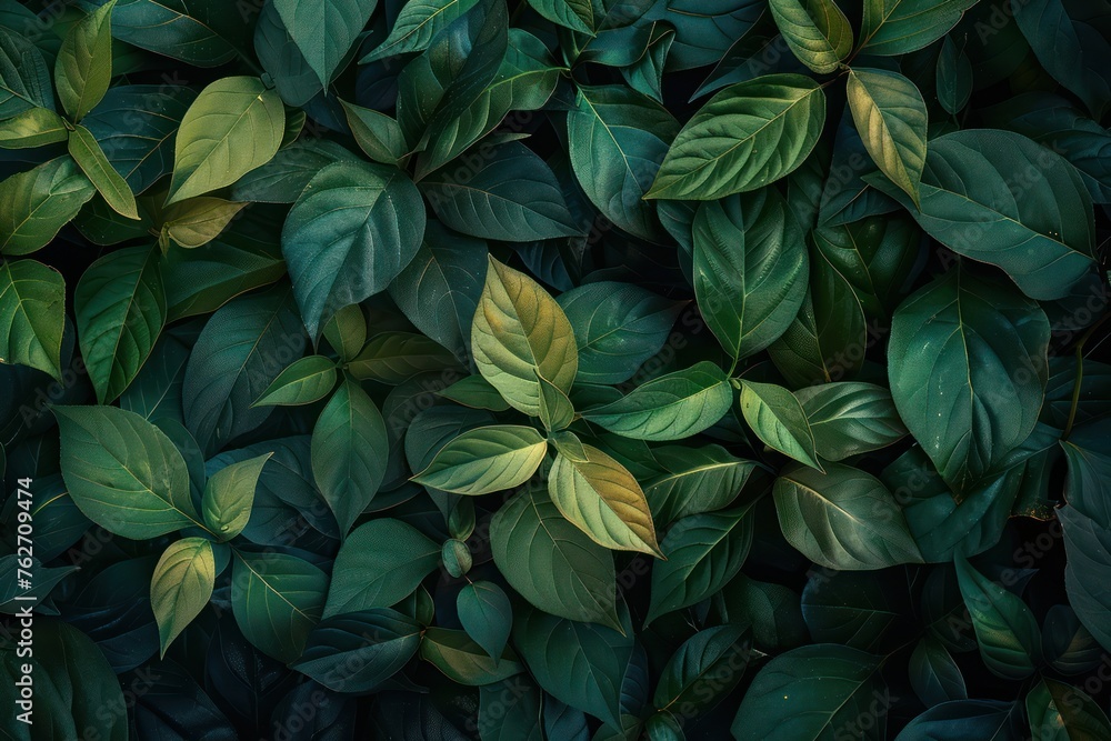Green leaves background. Top view, flat lay. Nature concept. Green leaves background. Top view, flat lay. Nature concept.