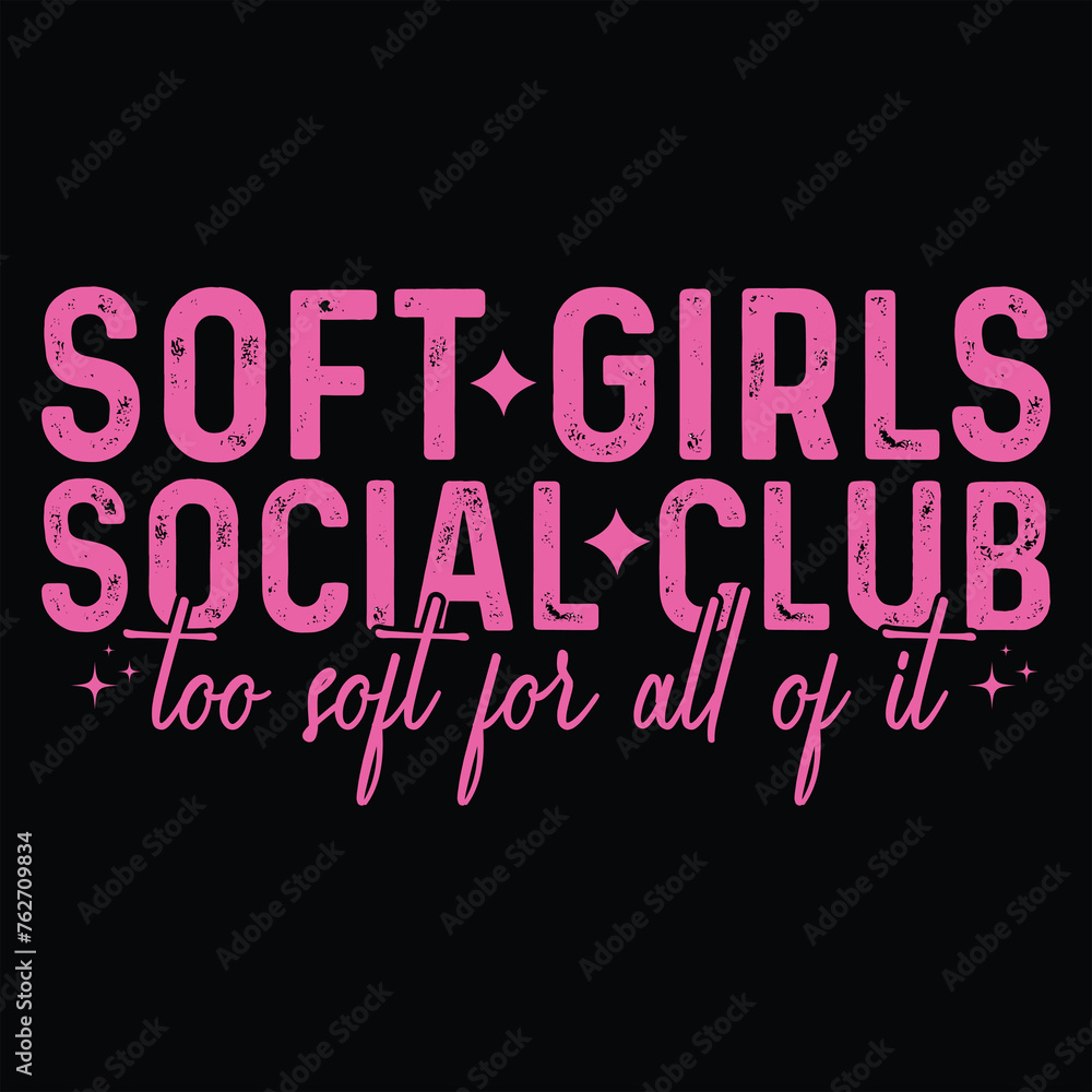 SOFT GIRLS SOCIAL CLUB  COQUETTE GIRL T-SHIRT DESIGN,