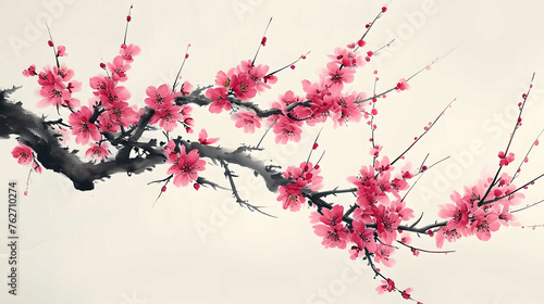 Artistic Chinese Brush Painting Kit on White or PNG Transparent Background.