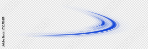 Abstract blue wave background. Wavy transparent curved lines in the form of the movement of sound waves in a set of different shapes of whirlpool, twist, spiral. Light arc in blue colors, in the form