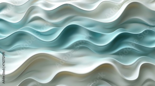  A focused shot of a wavy, white-blue design on folded paper
