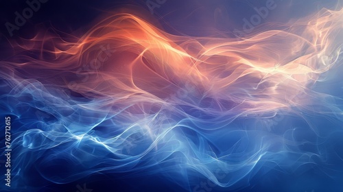  A blue, orange, and red background with a wave on the right side of the image
