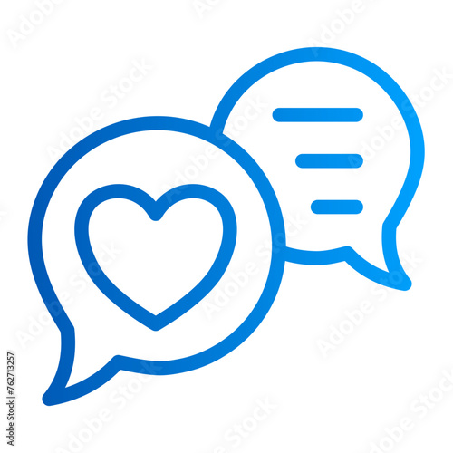 This is the Communication icon from the Love and Celebration icon collection with an line gradient