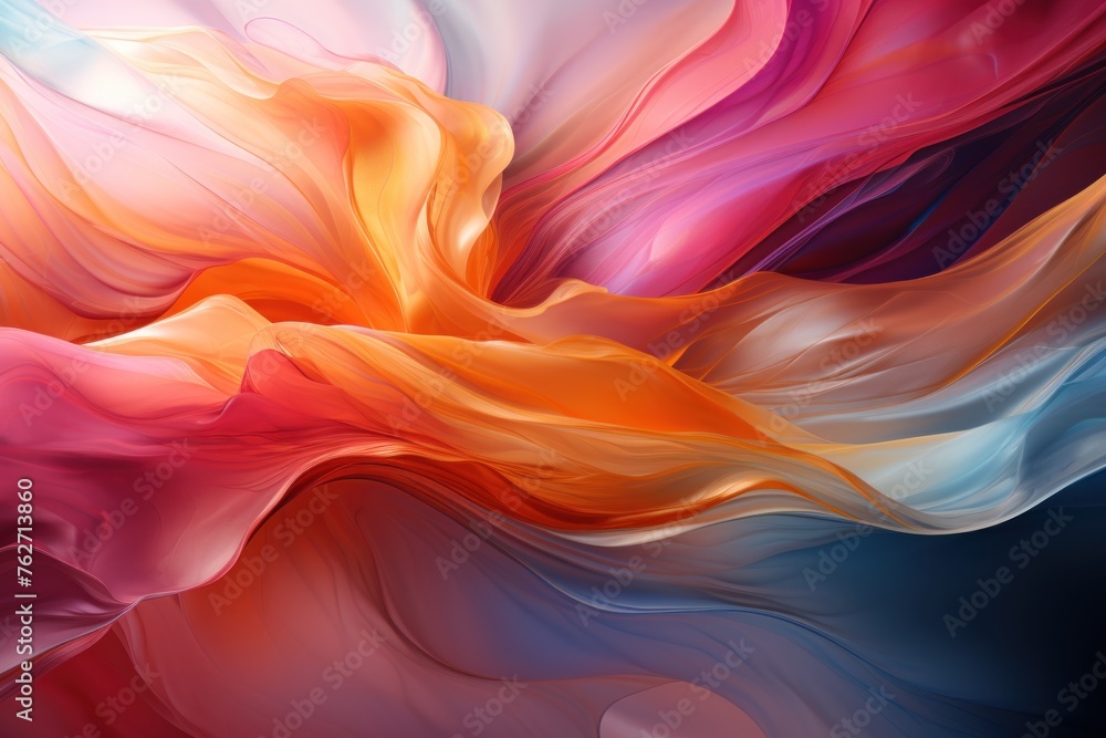 Obraz premium Abstract 3d luxury premium background, colorful flowing curved waves, golden accent, lighting effect