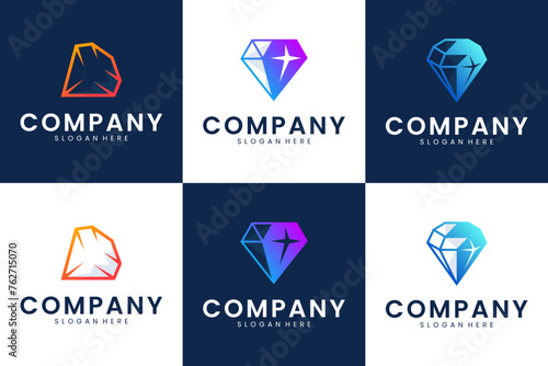 modern gemstone logo collection, business company, logo design vector.