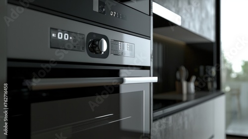 A side view of a modern oven equipped with microwave mode