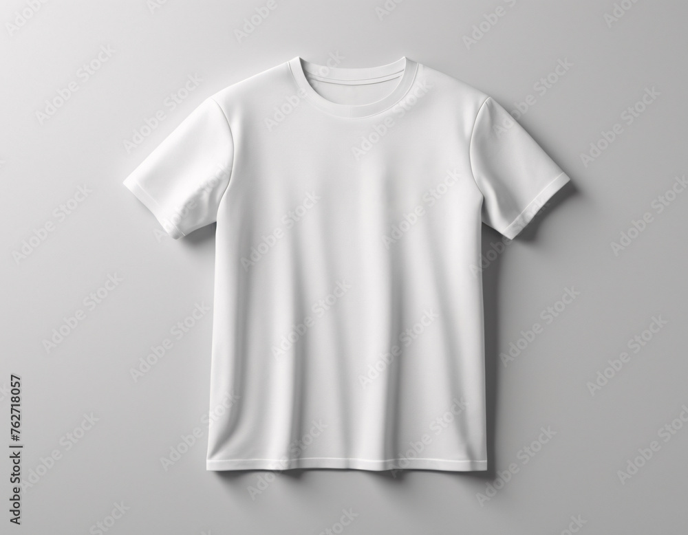 Photo of a white T-shirt lying on a white background Photo of a white T-shirt lying on a white background