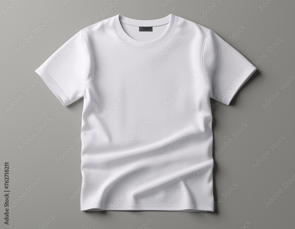 Photo of a white T-shirt lying on a white background Photo of a white T-shirt lying on a white background