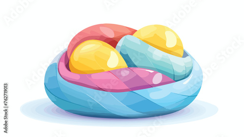 3d beanbag baby toy icon vector render colorful pla