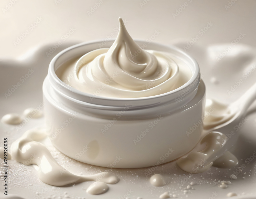 Aesthetic mockup of cosmetic cream in a jar, studio shot Aesthetic mockup of cosmetic cream in a jar, studio shot