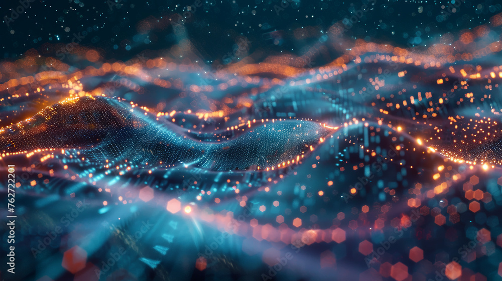 Abstract blue sound waves in the form of digital pulses background Abstract blue sound waves in the form of digital pulses background