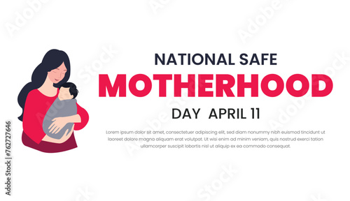 National Motherhood Day. Vector illustration. Template for background, banner, card, poster with text inscription.