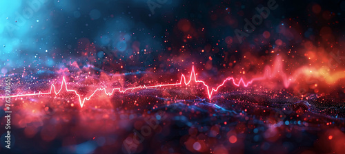 Revise the Cardiogram banner to depict the heart's electrical activity over a specific period visually photo