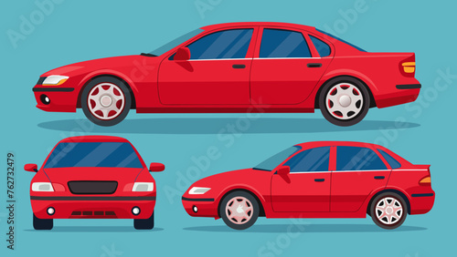Fototapeta Naklejka Na Ścianę i Meble -  red car vector illustration