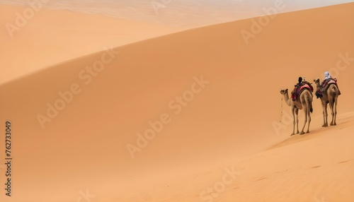 A Camel Trekking Across A Desert Dune Upscaled 4