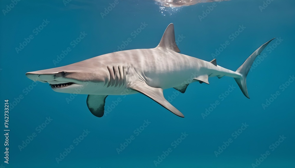 A Hammerhead Shark Gliding Through The Water With Upscaled 6