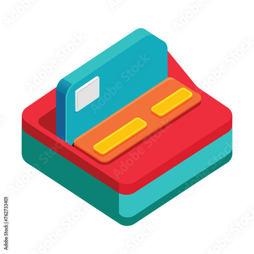 3D Card holder business shape icon vector illustration