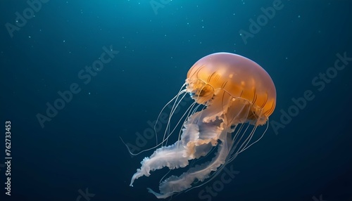 A Jellyfish In A Sea Of Twinkling Ocean Life Upscaled 8