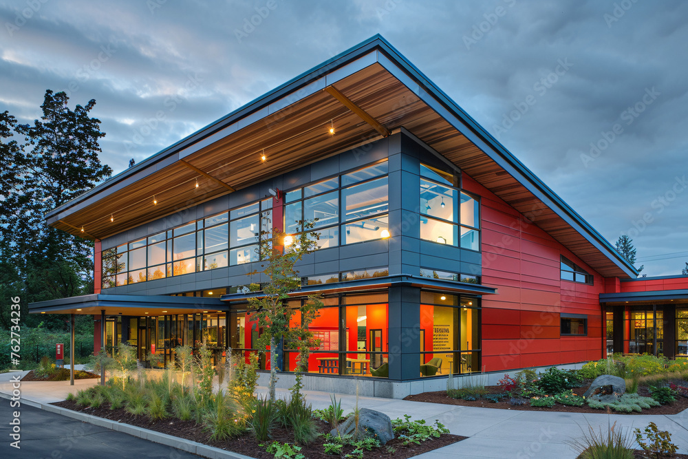 A LEED-certified green building with energy-efficient A LEED-certified green building with energy-efficient