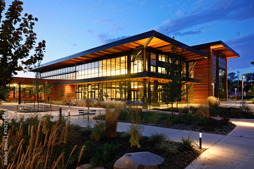 A LEED-certified green building with energy-efficient A LEED-certified green building with energy-efficient