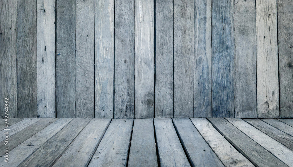Background of old wooden grey flooring and wall retro background Background of old wooden grey flooring and wall retro background