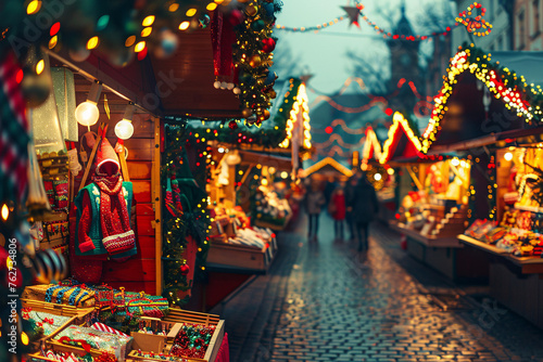 A panoramic view of a Christmas market filled  © Daniel
