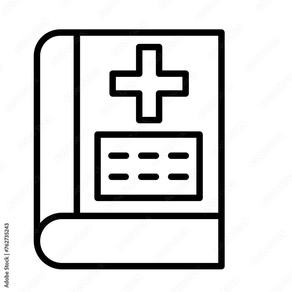Fototapeta premium Medical Book Line Icon