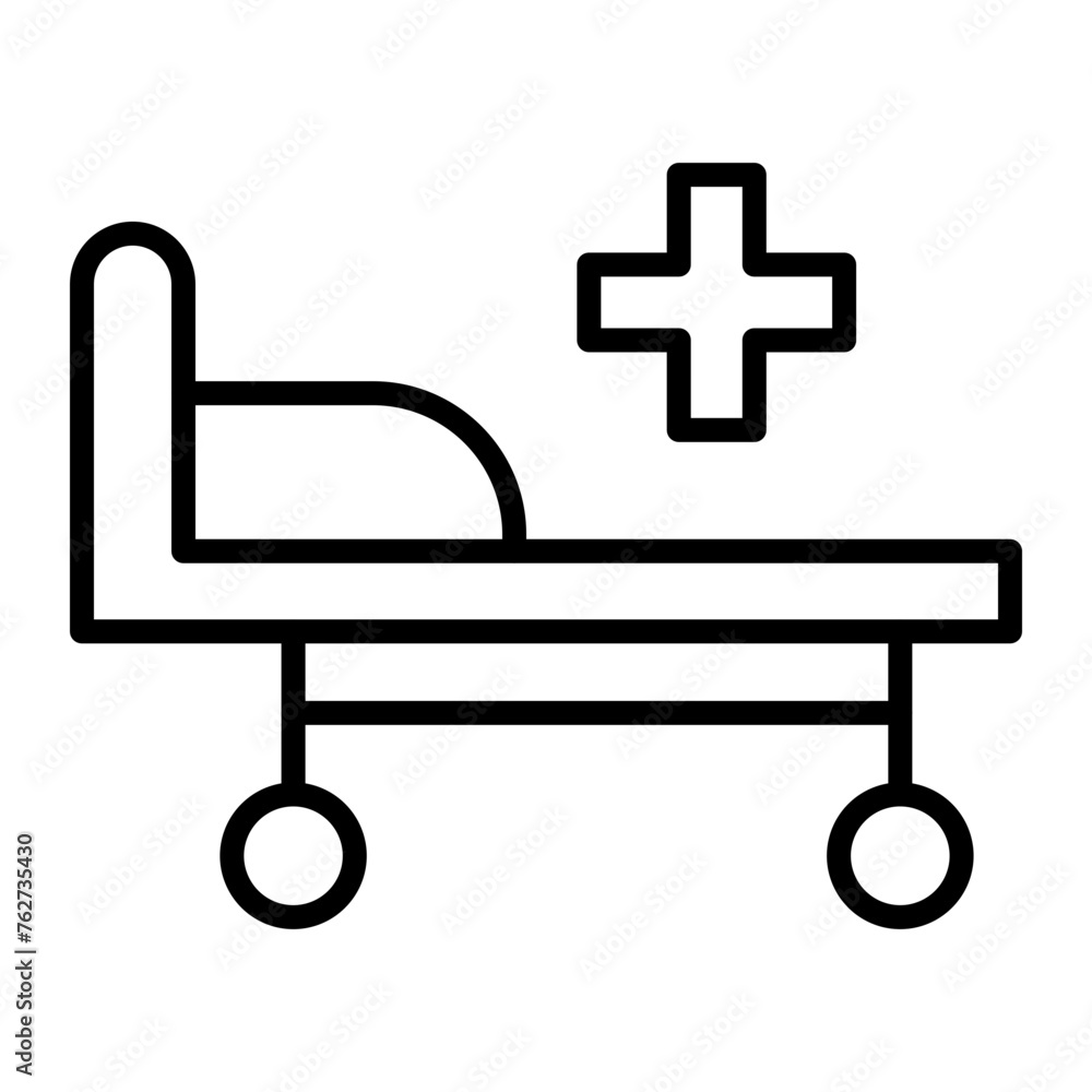 Fototapeta premium Hospital Bed Line Icon