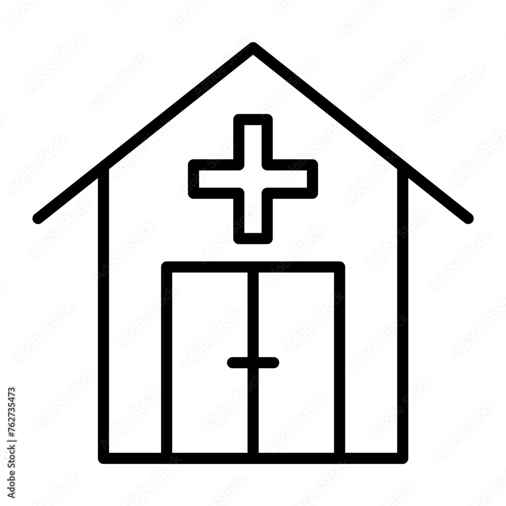 Fototapeta premium Emergency Room Line Icon