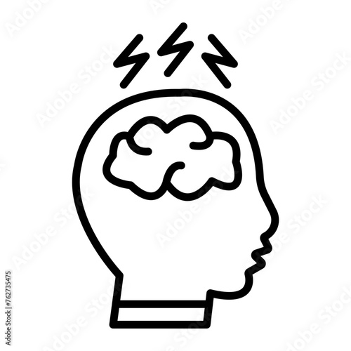 Migraine Line Icon