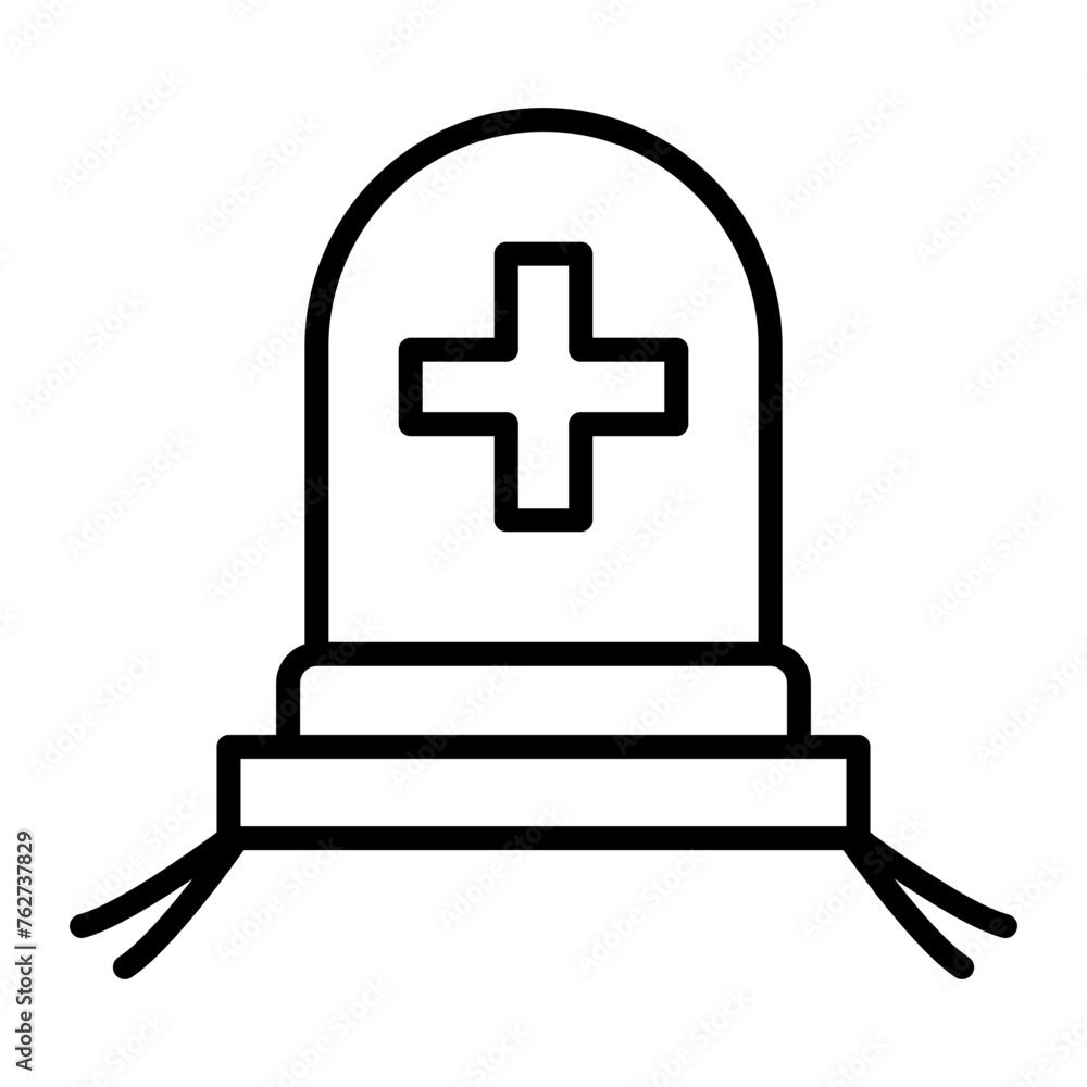 Fototapeta premium Graveyard Line Icon