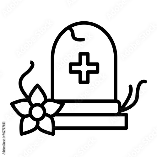Grave Line Icon